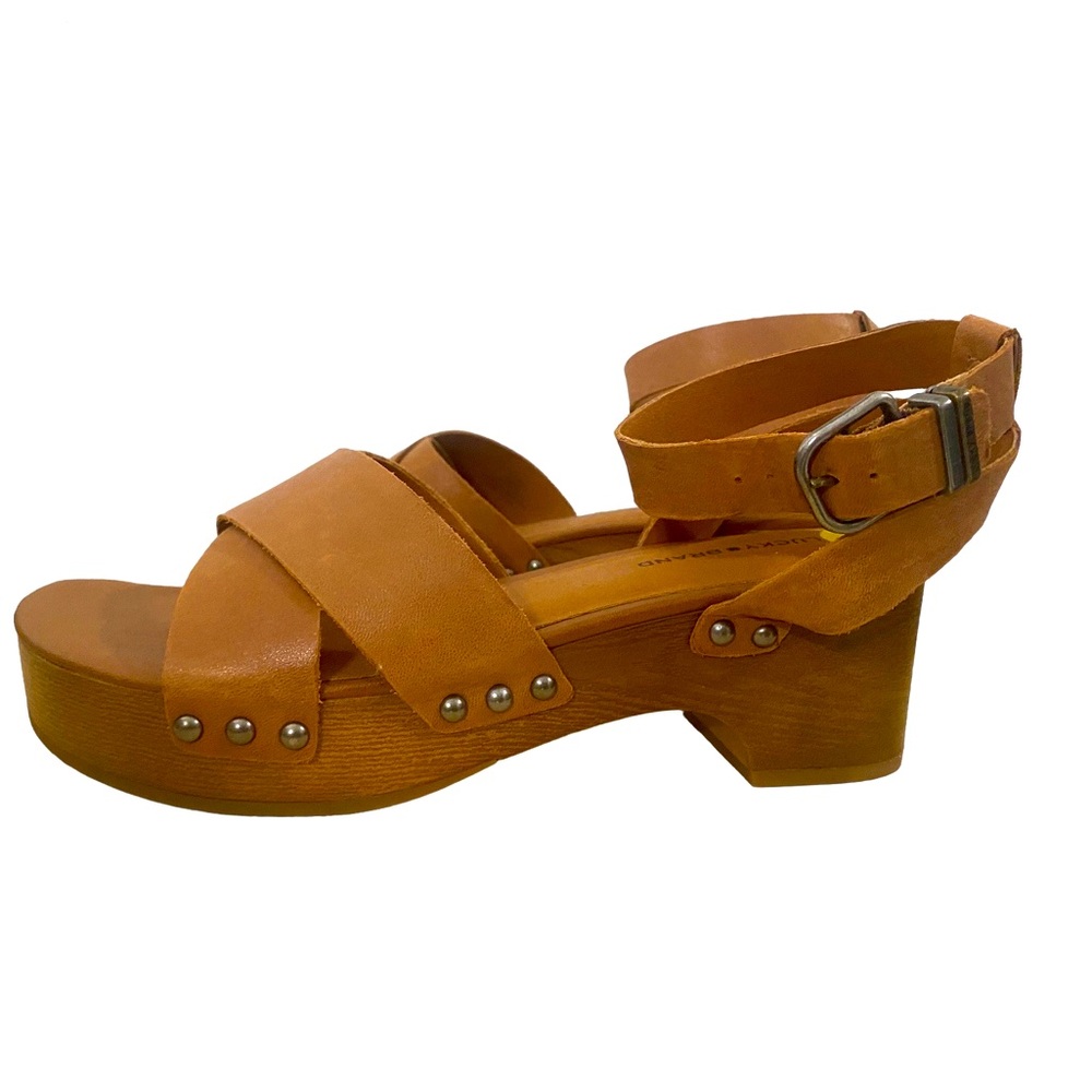 Lucky brand leather wedges